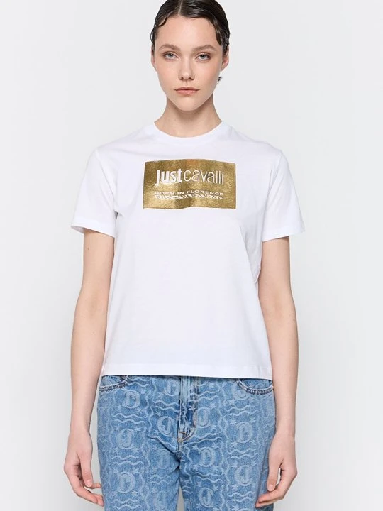Zdjęcie produktu T-shirt z nadrukiem Just Cavalli biały