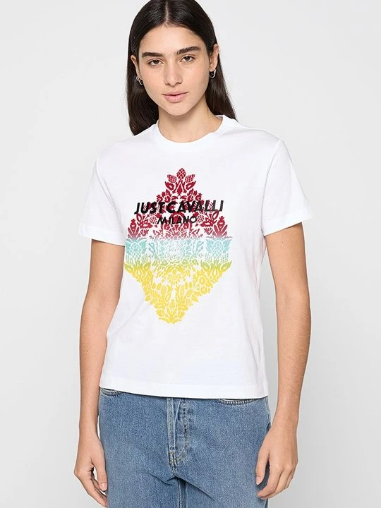 Zdjęcie produktu T-shirt z nadrukiem Just Cavalli biały