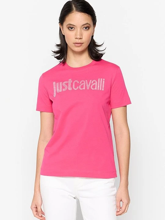 Zdjęcie produktu T-shirt z nadrukiem Just Cavalli różowy