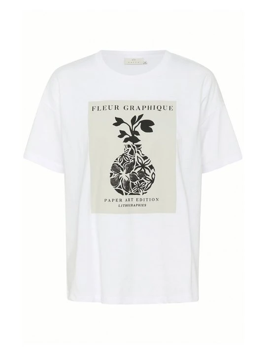 Zdjęcie produktu T-shirt z nadrukiem Kaffe biały