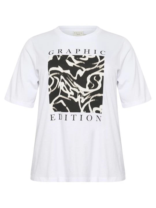 Zdjęcie produktu T-shirt z nadrukiem Kaffe biały