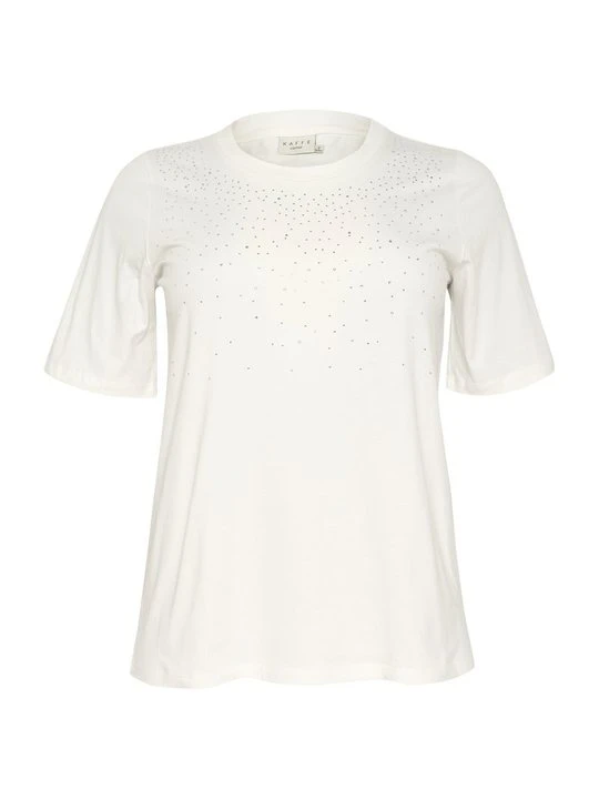Zdjęcie produktu T-shirt z nadrukiem Kaffe mleczny