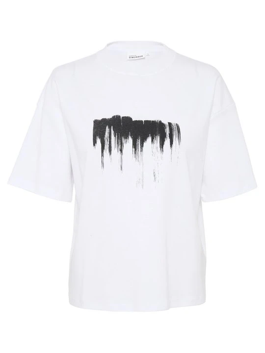 Zdjęcie produktu T-shirt z nadrukiem Karen by Simonsen mleczny