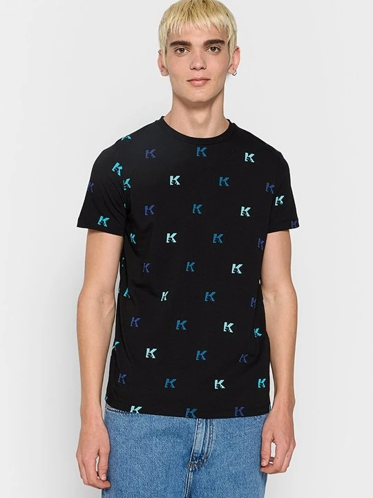 Zdjęcie produktu T-shirt z nadrukiem KARL LAGERFELD czarny