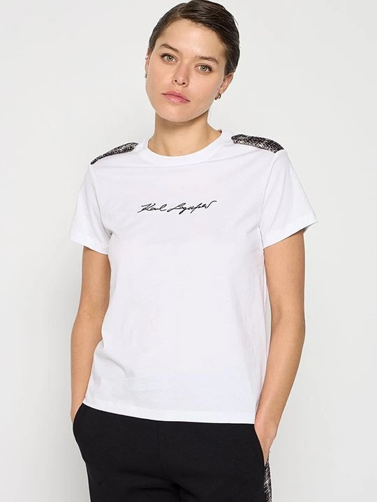 Zdjęcie produktu T-shirt z nadrukiem KARL LAGERFELD biały