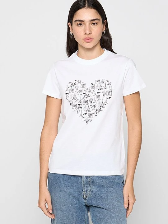 Zdjęcie produktu T-shirt z nadrukiem KARL LAGERFELD biały