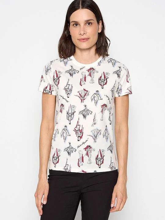 Zdjęcie produktu T-shirt z nadrukiem KARL LAGERFELD biały