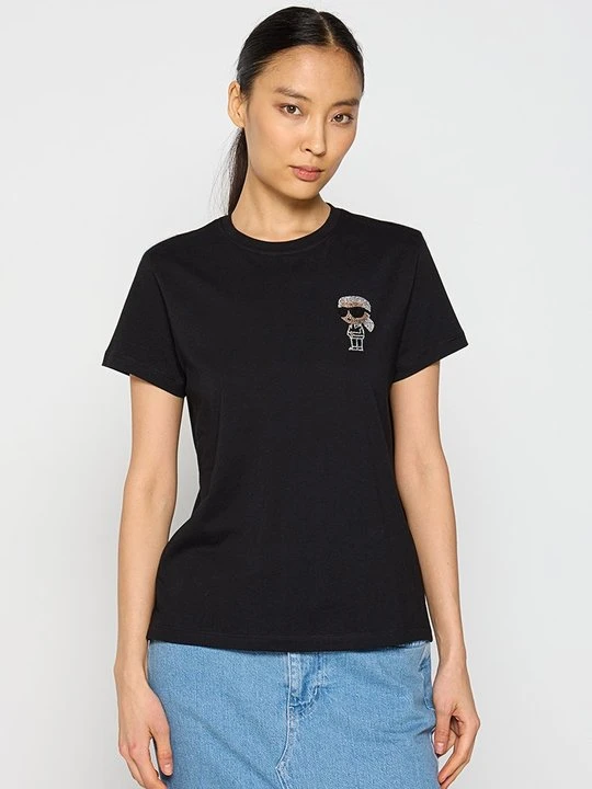 Zdjęcie produktu T-shirt z nadrukiem KARL LAGERFELD czarny