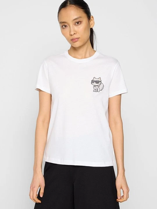 Zdjęcie produktu T-shirt z nadrukiem KARL LAGERFELD biały