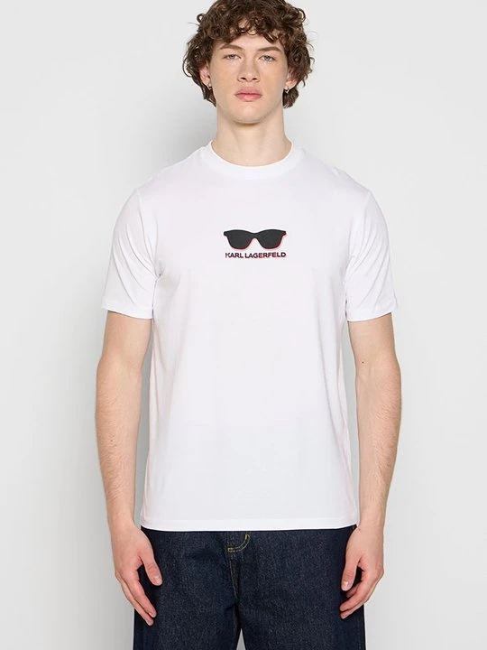 Zdjęcie produktu T-shirt z nadrukiem KARL LAGERFELD biały