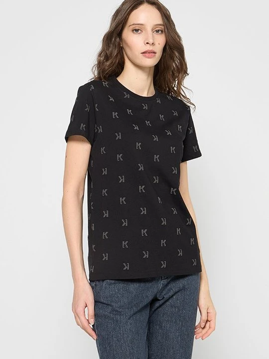 Zdjęcie produktu T-shirt z nadrukiem KARL LAGERFELD czarny