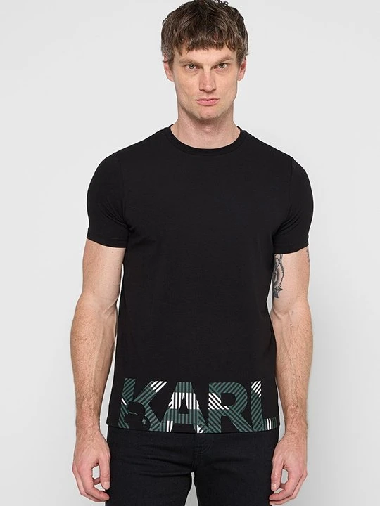 Zdjęcie produktu T-shirt z nadrukiem KARL LAGERFELD czarny