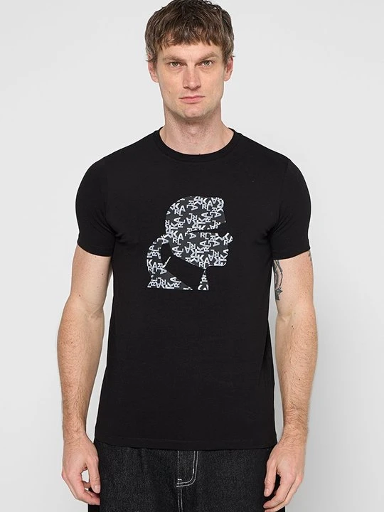 Zdjęcie produktu T-shirt z nadrukiem KARL LAGERFELD czarny