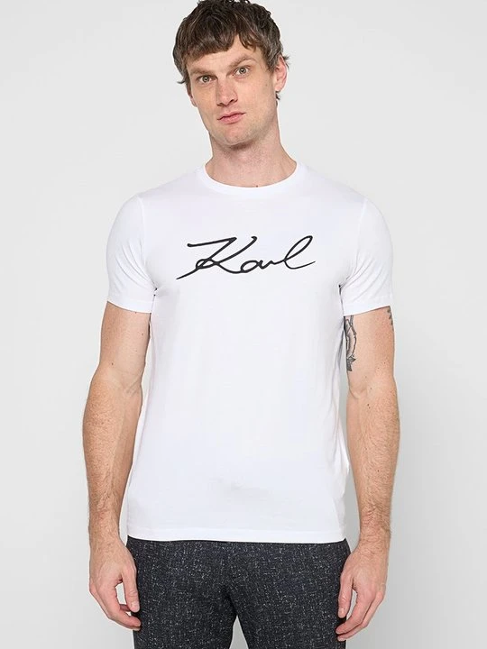 Zdjęcie produktu T-shirt z nadrukiem KARL LAGERFELD biały
