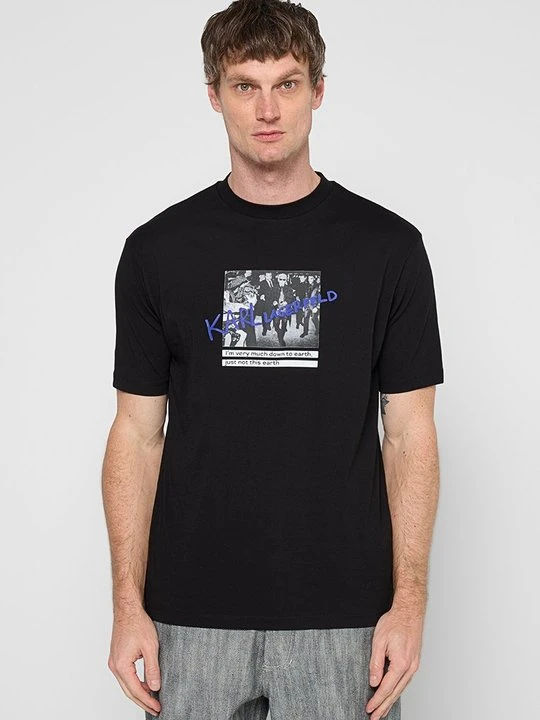 Zdjęcie produktu T-shirt z nadrukiem KARL LAGERFELD czarny