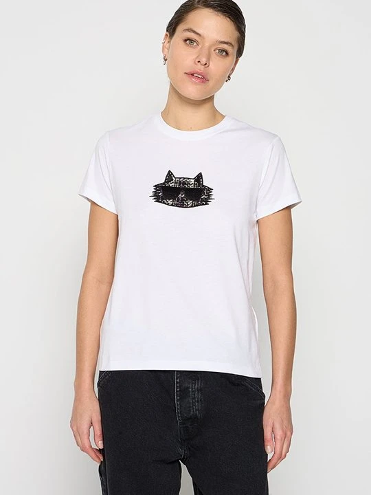 Zdjęcie produktu T-shirt z nadrukiem KARL LAGERFELD biały
