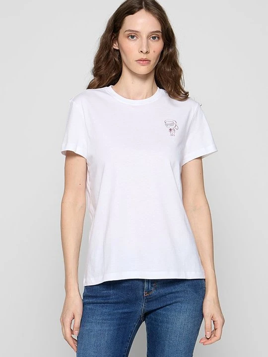 Zdjęcie produktu T-shirt z nadrukiem KARL LAGERFELD biały