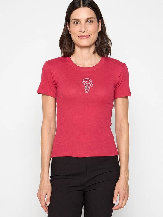 Zdjęcie produktu T-shirt z nadrukiem KARL LAGERFELD czerwony