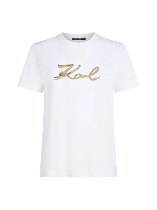 Zdjęcie produktu T-shirt z nadrukiem KARL LAGERFELD biały