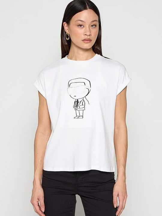 Zdjęcie produktu T-shirt z nadrukiem KARL LAGERFELD biały