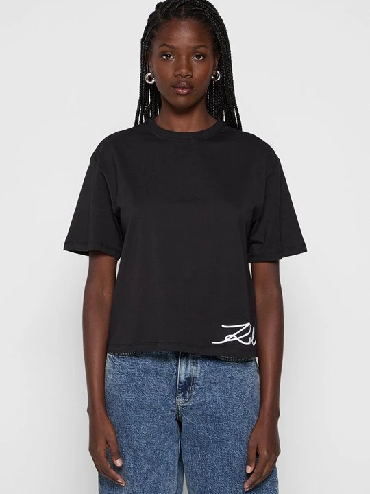 Zdjęcie produktu T-shirt z nadrukiem KARL LAGERFELD czarny
