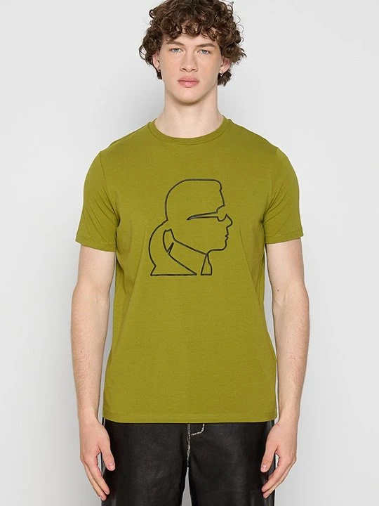 Zdjęcie produktu T-shirt z nadrukiem KARL LAGERFELD oliwkowy