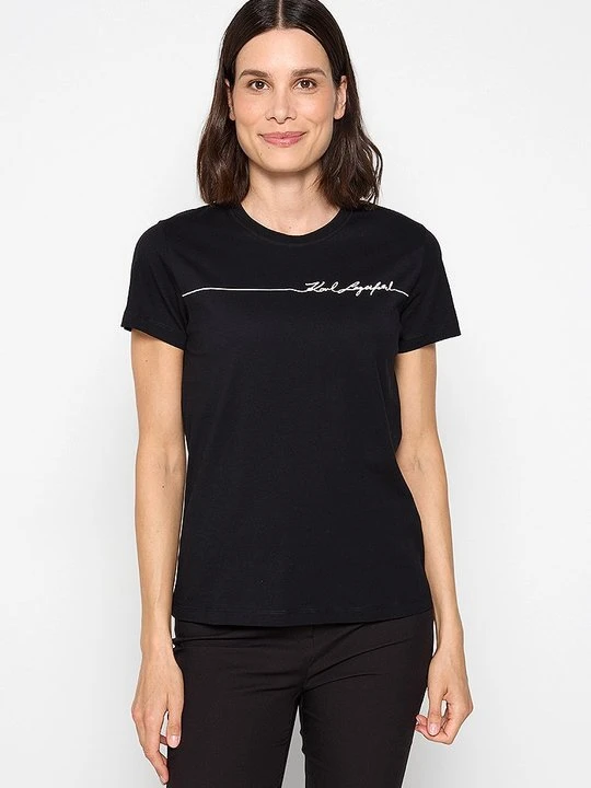 Zdjęcie produktu T-shirt z nadrukiem KARL LAGERFELD czarny