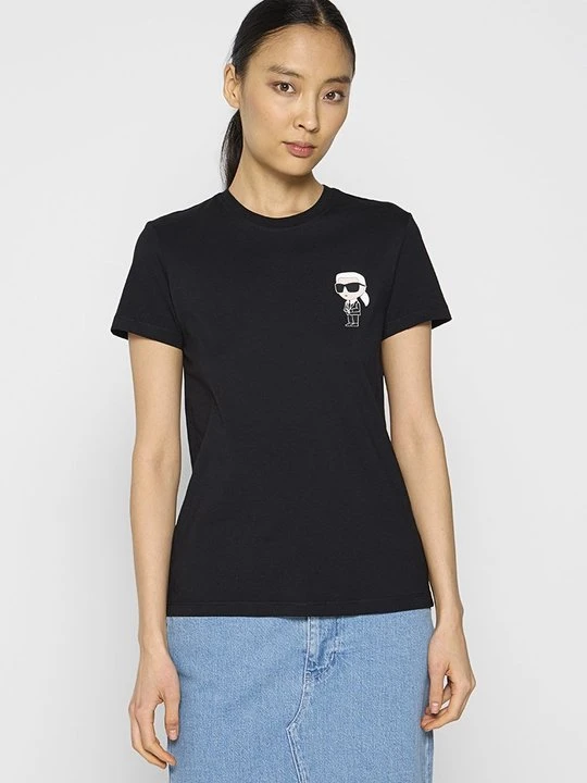 Zdjęcie produktu T-shirt z nadrukiem KARL LAGERFELD czarny