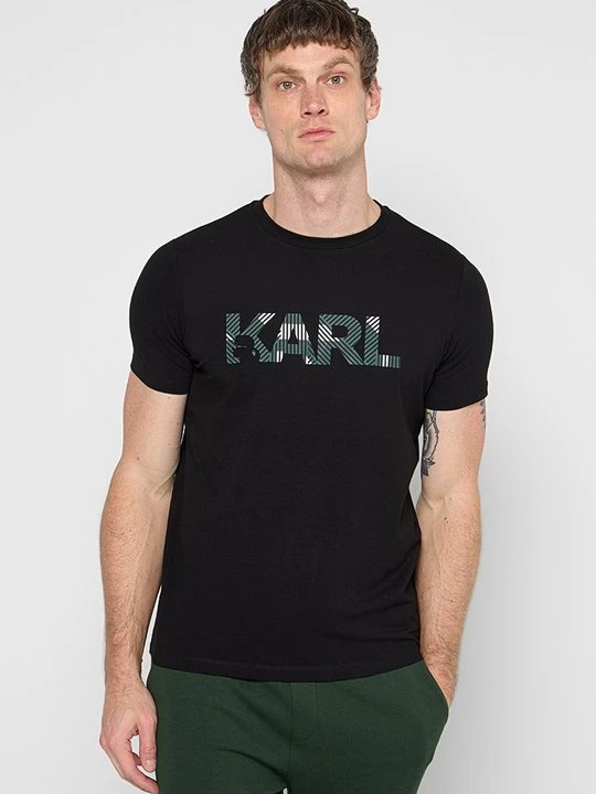 Zdjęcie produktu T-shirt z nadrukiem KARL LAGERFELD czarny