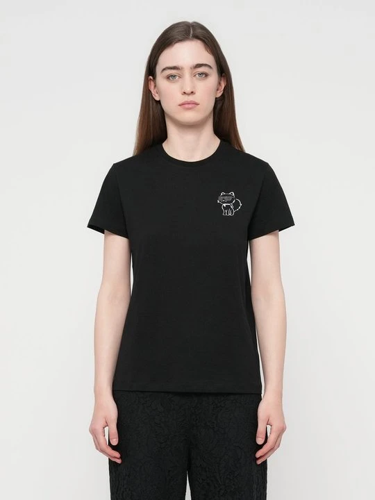 Zdjęcie produktu T-shirt z nadrukiem KARL LAGERFELD czarny