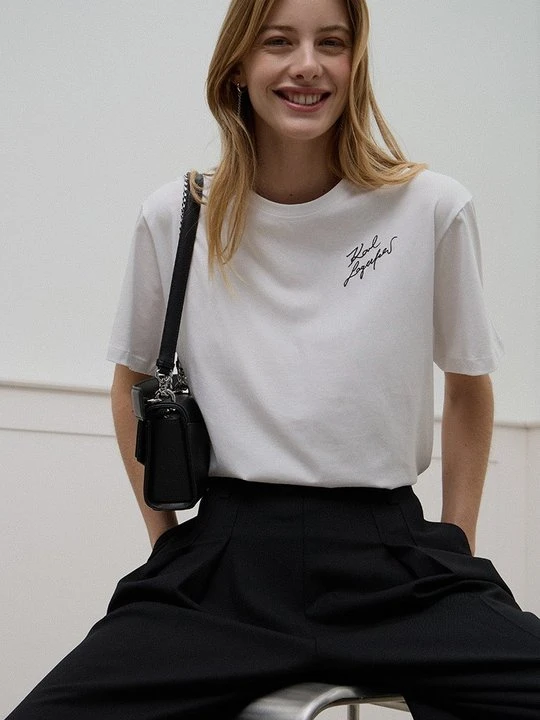 Zdjęcie produktu T-shirt z nadrukiem KARL LAGERFELD biały