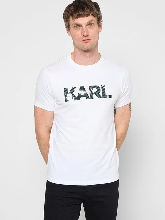 Zdjęcie produktu T-shirt z nadrukiem KARL LAGERFELD biały