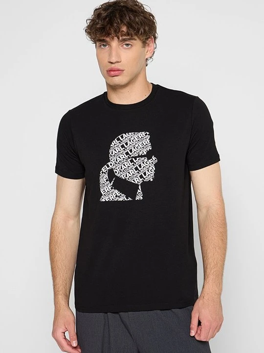 Zdjęcie produktu T-shirt z nadrukiem KARL LAGERFELD czarny