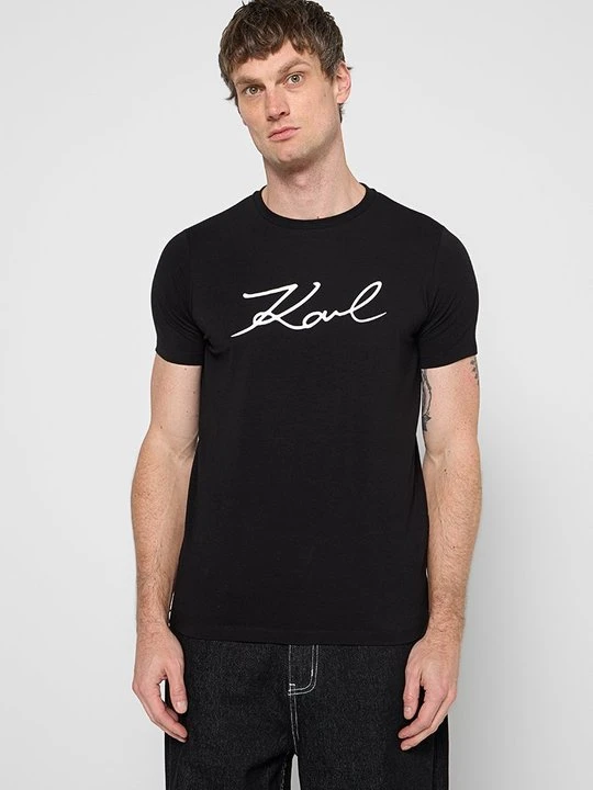 Zdjęcie produktu T-shirt z nadrukiem KARL LAGERFELD czarny