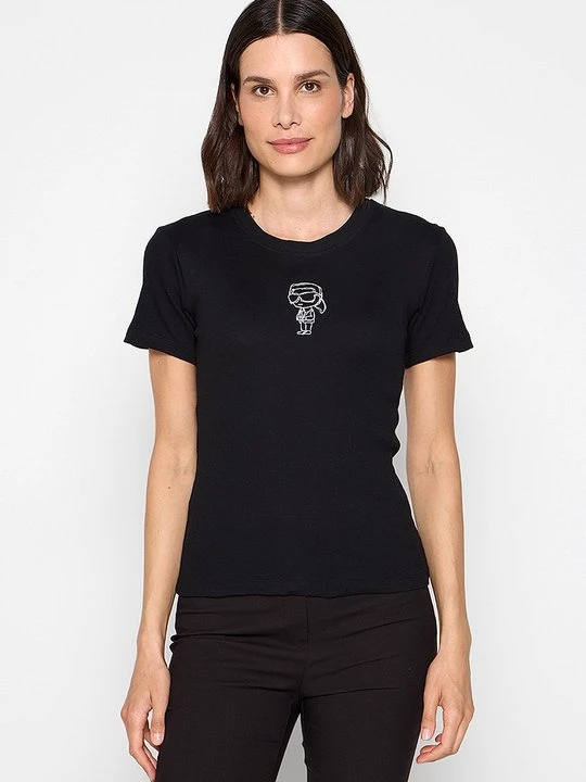 Zdjęcie produktu T-shirt z nadrukiem KARL LAGERFELD czarny