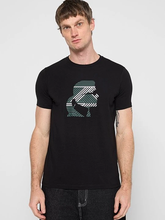Zdjęcie produktu T-shirt z nadrukiem KARL LAGERFELD czarny