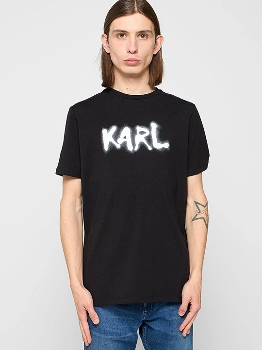 Zdjęcie produktu T-shirt z nadrukiem KARL LAGERFELD czarny