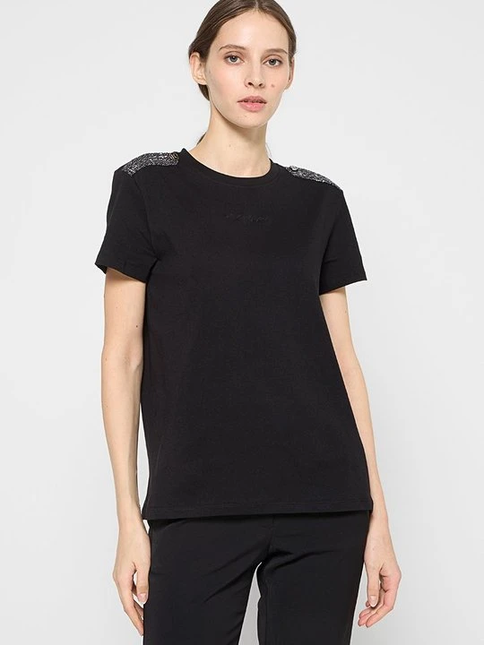 Zdjęcie produktu T-shirt z nadrukiem KARL LAGERFELD czarny