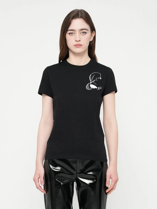 Zdjęcie produktu T-shirt z nadrukiem KARL LAGERFELD czarny