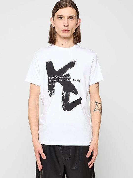 Zdjęcie produktu T-shirt z nadrukiem KARL LAGERFELD biały
