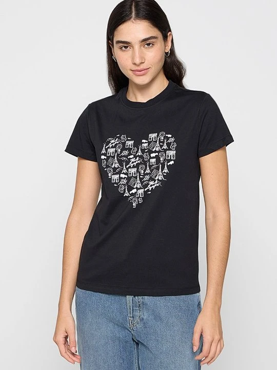 Zdjęcie produktu T-shirt z nadrukiem KARL LAGERFELD czarny