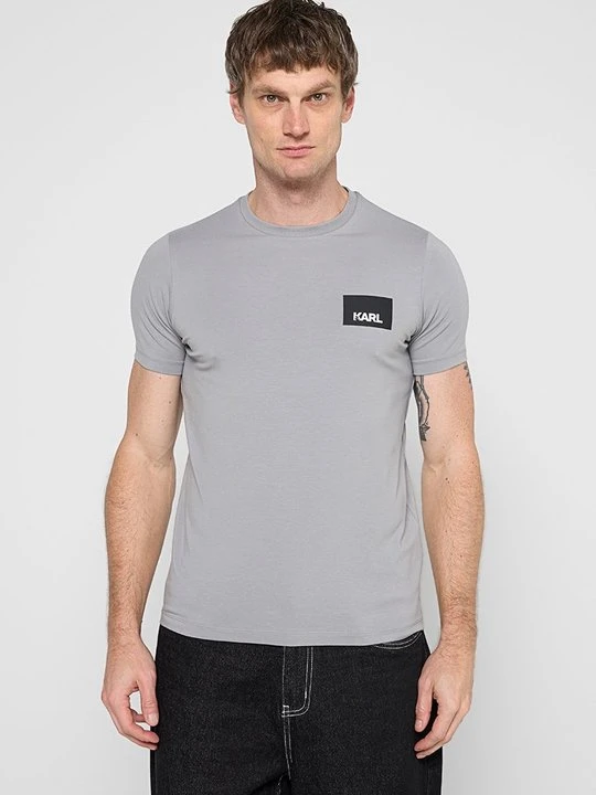 Zdjęcie produktu T-shirt z nadrukiem KARL LAGERFELD szary