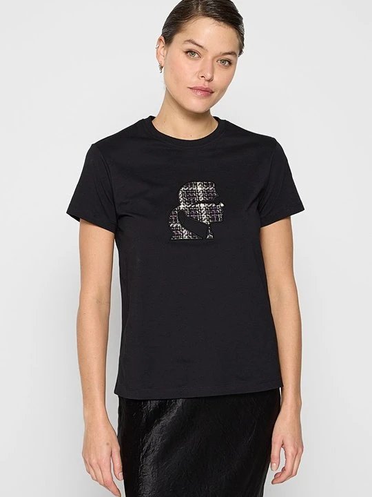 Zdjęcie produktu T-shirt z nadrukiem KARL LAGERFELD czarny