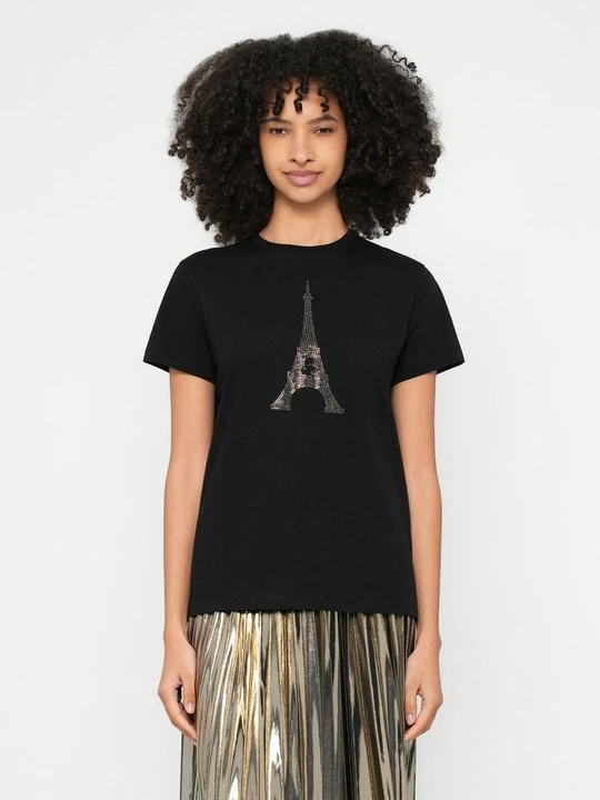 Zdjęcie produktu T-shirt z nadrukiem KARL LAGERFELD czarny