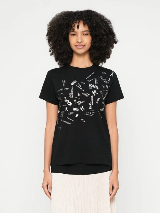 Zdjęcie produktu T-shirt z nadrukiem KARL LAGERFELD czarny