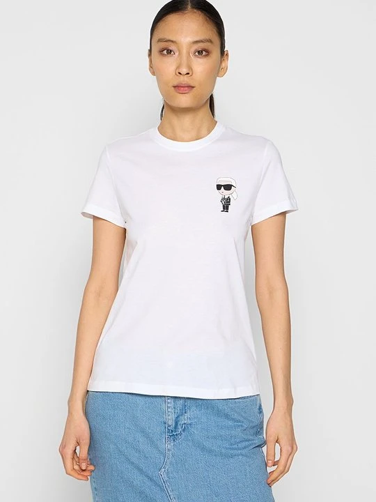 Zdjęcie produktu T-shirt z nadrukiem KARL LAGERFELD biały