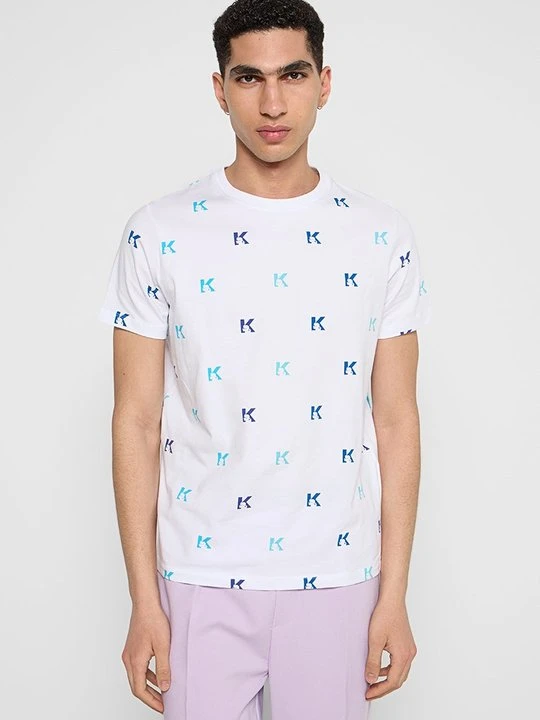 Zdjęcie produktu T-shirt z nadrukiem KARL LAGERFELD biały