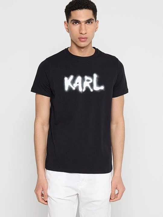 Zdjęcie produktu T-shirt z nadrukiem KARL LAGERFELD czarny