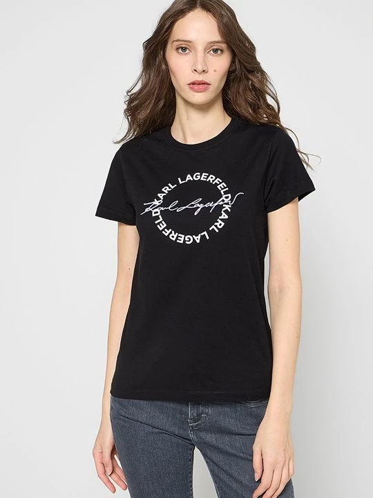 Zdjęcie produktu T-shirt z nadrukiem KARL LAGERFELD czarny