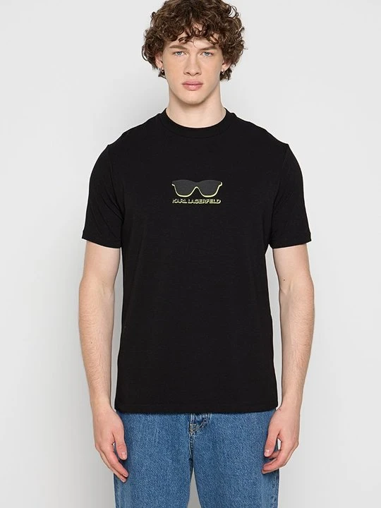 Zdjęcie produktu T-shirt z nadrukiem KARL LAGERFELD czarny